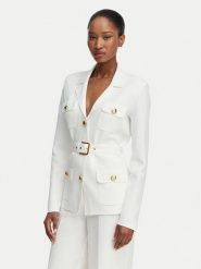 Elisabetta Franchi Marynarka MK-10B-62E2-V600 Kremowy Slim Fit. Białe marynarki i żakiety damskie Elisabetta Franchi, bez wzorów, z wiskozy. Za 2,549.00 zł.