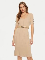 Marciano Guess Sukienka dzianinowa 5RGK07 5810Z Beżowy Regular Fit. Brązowe sukienki damskie Marciano Guess, z aplikacjami, z dzianiny, bez ramiączek. Za 659.99 zł.