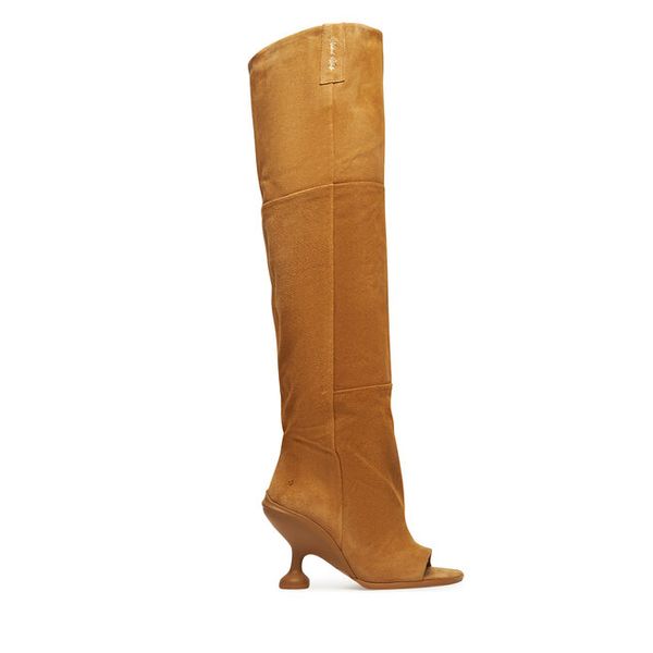 Kozaki Naked Wolfe. Brązowe kozaki damskie Naked Wolfe, bez obcasa, na słupku, bez zapięcia. Za 1,579.00 zł.