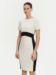 Calvin Klein Sukienka koktajlowa K20K208161 Écru Slim Fit. Sukienki damskie Calvin Klein, bez wzorów, z syntetyku, wizytowe, bez ramiączek. Za 489.99 zł.