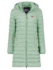 Geographical Norway Płaszcz pikowany "Atikolor" w kolorze miętowym rozmiar: XL. Zielone płaszcze damskie Geographical Norway, xl, bez wzorów, bez kaptura. Za 180.06 zł.