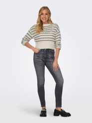 ONLY Sweter w kolorze kremowo-czarnym rozmiar: M. Brązowe swetry klasyczne damskie Only, m, bez kołnierzyka. Za 43.88 zł.