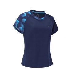 Koszulka do badmintona damska Perfly Lite 560. Niebieskie bluzki damskie PERFLY, l, bez wzorów, z elastanu, bez kołnierzyka, bez ramiączek. Za 79.99 zł.
