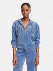 Juicy Couture Bluza Old Gothic JCWAS226333 Niebieski Slim Fit. Niebieskie bluzy damskie Juicy Couture, xxs, bez wzorów, z syntetyku, bez kaptura. Za 407.99 zł.