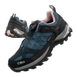 Buty damskie trekkingowe CMP Rigel wodoodporne. Czarne obuwie sportowe damskie CMP, z materiału, bez zapięcia. Za 349.95 zł.