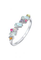 Elli PREMIUM Damski kolorowy glamour z peridotem, topazem i kamieniem księżycowym w pozłacanym srebrze próby 925 Sterling Silver Pierścionki 1 ct. Szare pierścionki damskie Elli PREMIUM, z cytrynem, pozłacane. Za 248.99 zł.