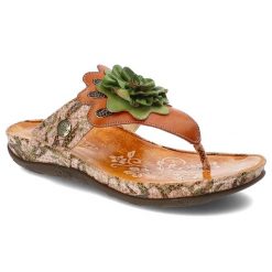 Pomarańczowe Japonki Laura Vita Modne Obuwie Damskie. Brązowe klapki damskie LAURA VITA, bez wzorów, ze skóry, bez obcasa, bez zapięcia. Za 269.00 zł.