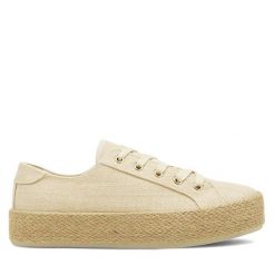 Espadryle DeeZee. Brązowe espadryle damskie DeeZee, bez wzorów, bez obcasa. Za 99.99 zł.