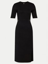 DKNY Sukienka dzianinowa P4AUAN33 Czarny Slim Fit. Czarne sukienki damskie DKNY, bez wzorów, z dzianiny, bez ramiączek. Za 1,139.00 zł.
