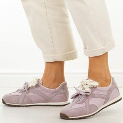 Fioletowe skórzane półbuty damskie Vinceza 86427. Fioletowe obuwie sportowe casual damskie VINCEZA, z jeansu, trekkingowe. Za 249.00 zł.