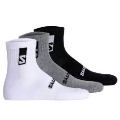 Skarpety sportowe Salomon Everyday Ankle średnie bawełniane 3 pary. Czarne skarpetki damskie Salomon, bez wzorów, z bawełny. Za 50.00 zł.