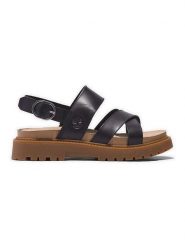 Timberland Skórzane sandały "Clairemont Way" w kolorze czarnym rozmiar: 41. Czarne sandały damskie Timberland, bez wzorów, z otwartym noskiem, bez obcasa, na platformie, bez zapięcia. Za 285.49 zł.