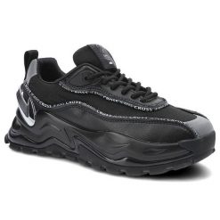 Czarne Sneakersy Damskie Cross Jeans Modne Obuwie. Czarne obuwie sportowe damskie Cross Jeans, na wiosnę, z jeansu, bez zapięcia. Za 199.00 zł.