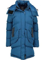 Geographical Norway Płaszcz pikowany "Dalmira" w kolorze niebieskim rozmiar: XXL. Niebieskie płaszcze damskie Geographical Norway, xxl, bez wzorów, bez kaptura. Za 306.01 zł.