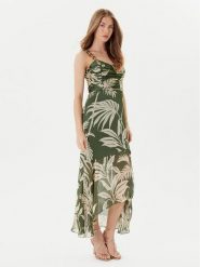 Guess Sukienka letnia W5YK64 WCWF2 Zielony Regular Fit. Zielone sukienki damskie Guess, z aplikacjami, z syntetyku, bez ramiączek. Za 479.99 zł.