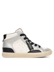 Geox Sneakersy J Gisli J564NA 054AJ C0459 S Biały. Białe buty sportowe dziewczęce Geox, ze skóry, bez zapięcia. Za 179.99 zł.