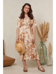 Curvy Lady Sukienka w kolorze karmelowo-kremowym rozmiar: 40/42. Brązowe sukienki damskie Curvy Lady, bez wzorów, z wiskozy, klasyczne, bez ramiączek. Za 144.92 zł.