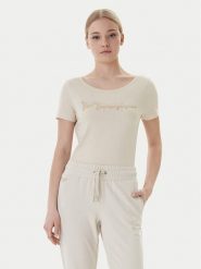EA7 Emporio Armani T-Shirt 7W000978 AF10373 U1088 Beżowy Regular Fit. Brązowe t-shirty damskie EA7 Emporio Armani, s, bez wzorów, z bawełny, bez kołnierzyka. Za 329.99 zł.