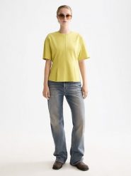 Scotch & Soda Koszulka w kolorze żółtym rozmiar: XL. Żółte bluzki damskie Scotch & Soda, xl, bez wzorów, bez kołnierzyka, bez ramiączek. Za 134.45 zł.