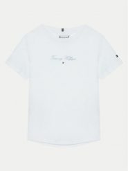 Tommy Hilfiger T-Shirt KG0KG08298 M Biały Regular Fit. Białe koszulki i t-shirty dziewczęce Tommy Hilfiger, bez wzorów, z bawełny, bez kołnierzyka, bez ramiączek. Za 69.99 zł.
