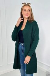 Sweter z rękawami typu nietoperz ciemny zielony. Zielone swetry klasyczne damskie KESI, l, z wełny, bez kołnierzyka, plus size. Za 178.78 zł.