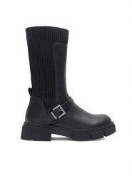 DeeZee Kozaki CS6191-10 Czarny. Czarne kozaki dziewczęce DeeZee, bez wzorów, z syntetyku, bez obcasa, bez zapięcia. Za 179.99 zł.