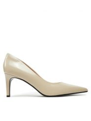 Calvin Klein Szpilki Heel Pump 70 - Brush L HW0HW02446 Beżowy. Brązowe szpilki damskie Calvin Klein, bez wzorów, ze skóry, bez obcasa, na szpilce, bez zapięcia. Za 449.99 zł.
