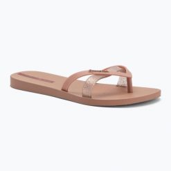 Japonki damskie Ipanema Kirei Chic. Czerwone klapki damskie Ipanema, bez wzorów, z materiału, bez obcasa, bez zapięcia. Za 69.99 zł.