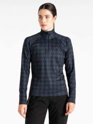 Dare 2b Koszulka funkcyjna "Divulge Core Stretch" w kolorze granatowo-czarnym rozmiar: 40. Czarne koszulki damskie Dare 2b, bez wzorów, z materiału, bez kołnierzyka, bez ramiączek. Za 79.03 zł.