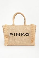 Torebka plażowy shopper z rafii PINKO. Shopper bag Pinko, bez wzorów, bez dodatków. Za 1,059.00 zł.