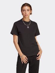Adidas Koszulka w kolorze czarnym rozmiar: L. Czarne bluzki damskie Adidas, l, bez wzorów, z bawełny, bez kołnierzyka, bez ramiączek. Za 93.07 zł.