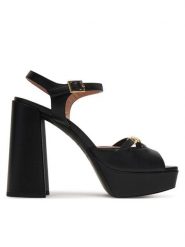 LOVE MOSCHINO Sandały JA1604CG1OIE0000 Czarny. Czarne sandały damskie Love Moschino, bez wzorów, ze skóry, bez obcasa, na słupku, bez zapięcia. Za 1,669.00 zł.