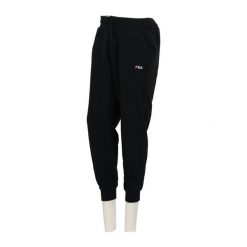 Second life - Damskie spodnie dresowe Fleece Jogger z ściągaczami - Jak nowy. Czarne spodnie sportowe damskie Fila, l, bez wzorów, z dresówki, na fitness i siłownię. Za 122.16 zł.