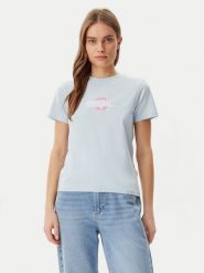 Guess Jeans T-Shirt W5GI26 J1314 Granatowy Regular Fit. Niebieskie t-shirty damskie Guess Jeans, xl, z aplikacjami, z bawełny, bez kołnierzyka. Za 89.99 zł.