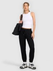 4F Spodnie dresowe joggery damskie - czarne L. Czarne spodnie dresowe damskie 4F, bez wzorów, z dresówki, długie. Za 129.99 zł.