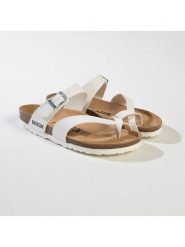 BACKSUN Japonki "Barcelone" w kolorze białym rozmiar: 38. Białe klapki damskie Backsun, bez wzorów, bez obcasa, bez zapięcia. Za 130.99 zł.