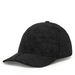 Czapka z daszkiem Guess. Czarne czapki z daszkiem damskie Guess, z aplikacjami. Za 199.99 zł.