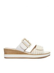 Remonte Klapki CEO-D6463-80 Écru. Klapki damskie Remonte, bez wzorów, ze skóry, bez obcasa, bez zapięcia. Za 349.99 zł.