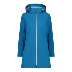 Kurtka parka z kapturem, zapinana na zamek dla kobiet CMP. Niebieskie kurtki sportowe damskie CMP, bez wzorów, z materiału, z kapturem. Za 514.45 zł.