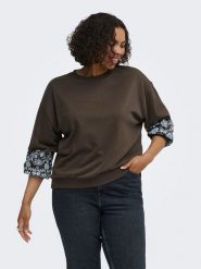 ONLY Carmakoma Bluza w kolorze brązowym rozmiar: S-42/44. Brązowe bluzy damskie Only Carmakoma, s, bez wzorów, bez kaptura. Za 85.95 zł.