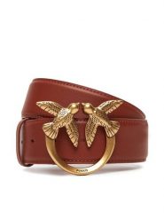 PINKO Pasek Damski Love Berry H4 Belt AI 25-26 PLT01 100120 A0F1 Brązowy. Brązowe paski damskie Pinko, bez wzorów, ze skóry. Za 569.99 zł.