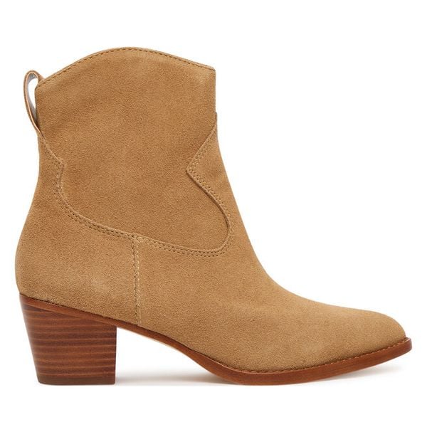 Botki LAUREN RALPH LAUREN. Brązowe botki damskie Lauren Ralph Lauren, bez obcasa, na słupku, bez zapięcia. Za 699.99 zł.