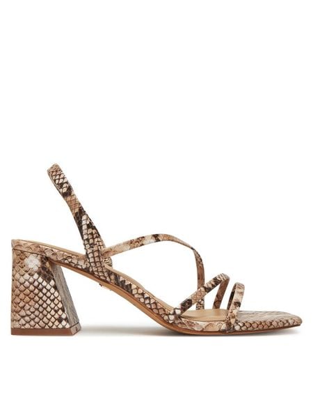 Aldo Sandały Atlanticus 13917670 Brązowy. Brązowe sandały damskie ALDO, bez wzorów, ze skóry, bez obcasa, na słupku, bez zapięcia. Za 359.99 zł.