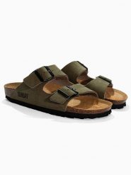 Sunbay Klapki "Trefle" w kolorze khaki rozmiar: 38. Brązowe klapki damskie Sunbay, bez wzorów, z otwartym noskiem, bez obcasa, bez zapięcia. Za 184.46 zł.