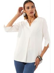 WITT WEIDEN Bluzka w kolorze kremowym rozmiar: 42. Brązowe bluzki damskie WITT WEIDEN, bez wzorów, bez kołnierzyka, bez ramiączek. Za 104.99 zł.