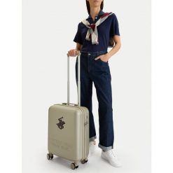 Walizka kabinowa Beverly Hills Polo Club. Brązowe walizki Beverly Hills Polo Club, bez wzorów. Za 299.99 zł.