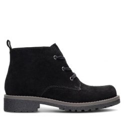 Trzewiki Lasocki. Czarne botki damskie Lasocki, bez obcasa, na płaskiej podeszwie, bez zapięcia. Za 159.99 zł.