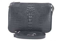 Listonoszka wężowa BARBERINI'S czarna 604/1-1. Czarne shopper bag Barberinis, bez wzorów, ze skóry, małe, bez dodatków. Za 148.49 zł.