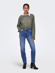 ONLY Sweter w kolorze khaki rozmiar: L. Brązowe swetry klasyczne damskie Only, l, bez kołnierzyka. Za 57.06 zł.