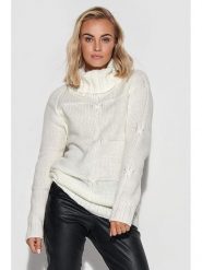 Makadamia Sweter w kolorze kremowym rozmiar: onesize. Brązowe golfy damskie Makadamia, z wełny, bez kołnierzyka. Za 92.21 zł.